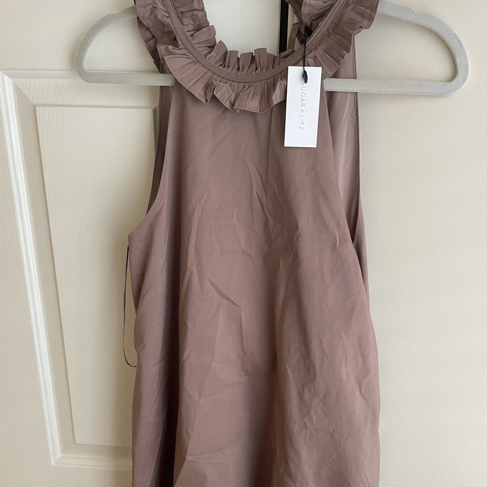 Sugar Lips high ruffle neck shift